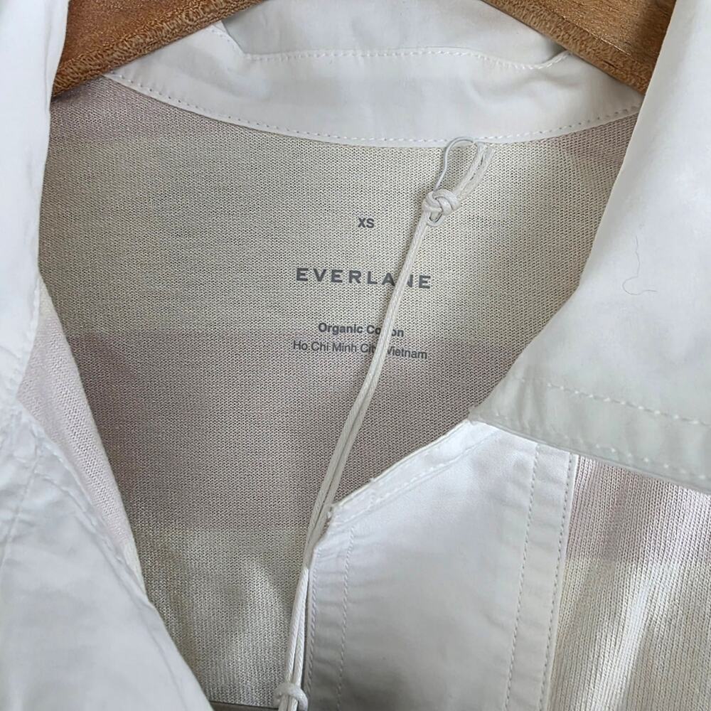 Everlane Orchid Stripe Polo Shirt Size XS Purple White Short Sleeve Cotton NEW - Picture 7 of 11